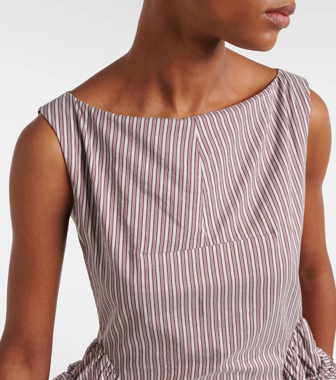 Dries Van Noten - Striped ruffled cotton and silk top
