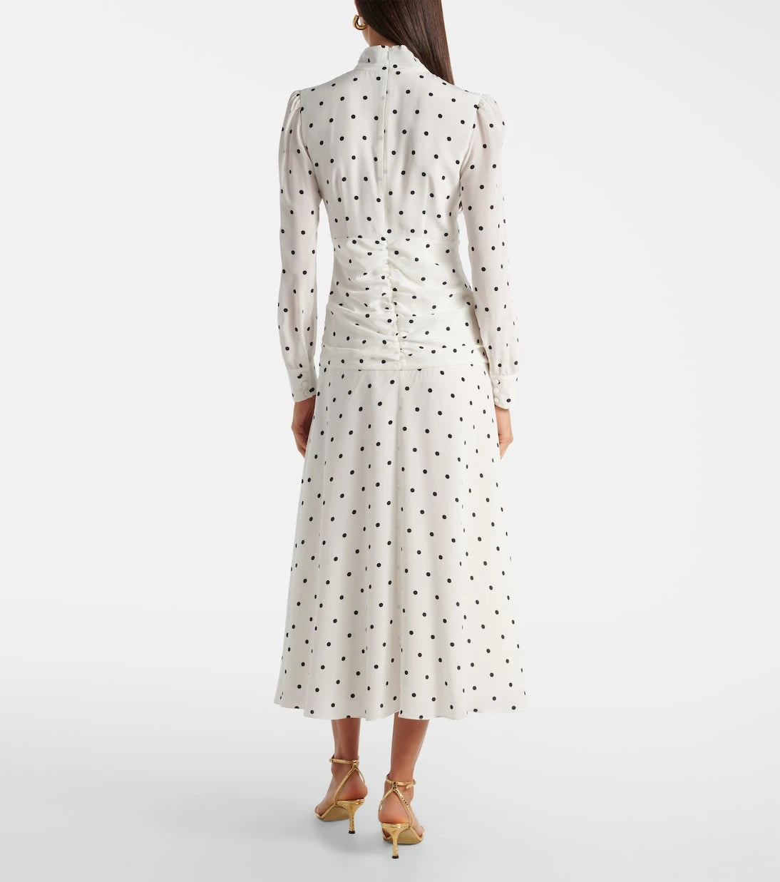 Alessandra Rich - Polka-dot silk midi dress