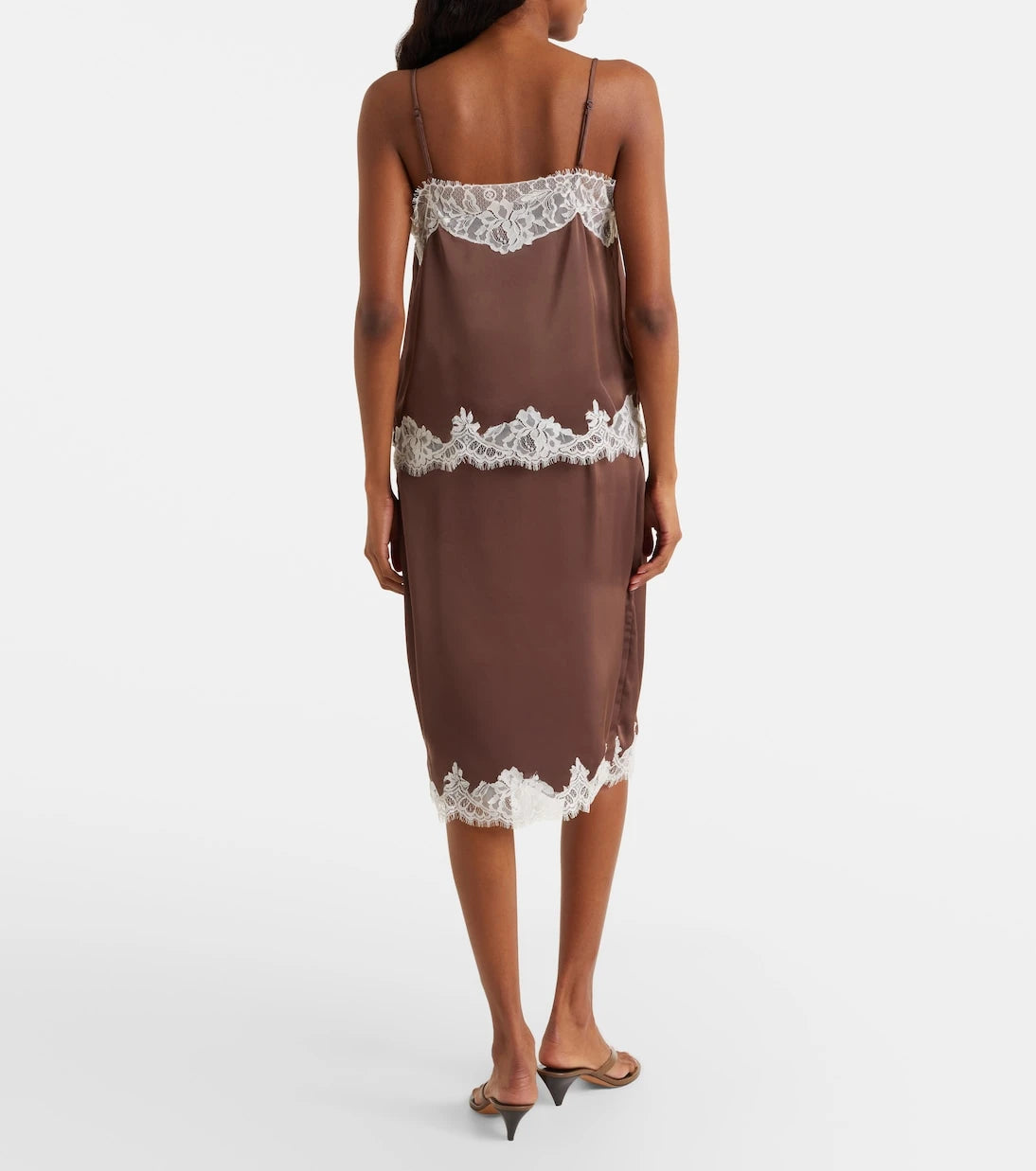 Faithfull - Marisol lace-trimmed midi skirt