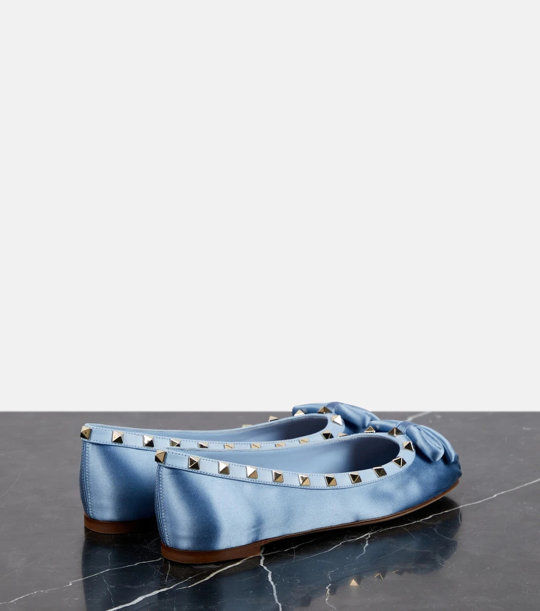 Valentino Garavani - Rockstud satin ballet flats
