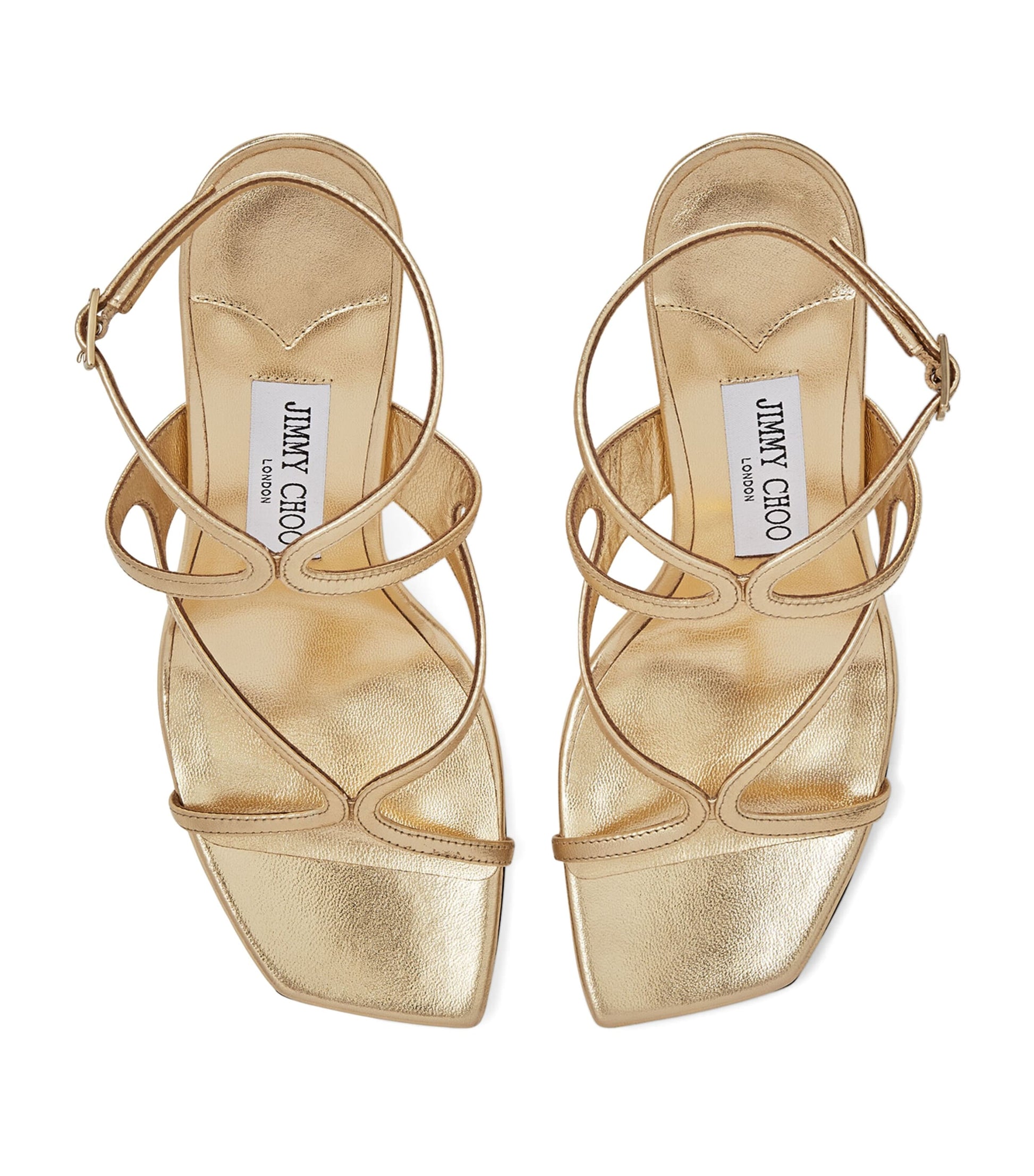 Gold Azie 85 Leather Heeled Sandals