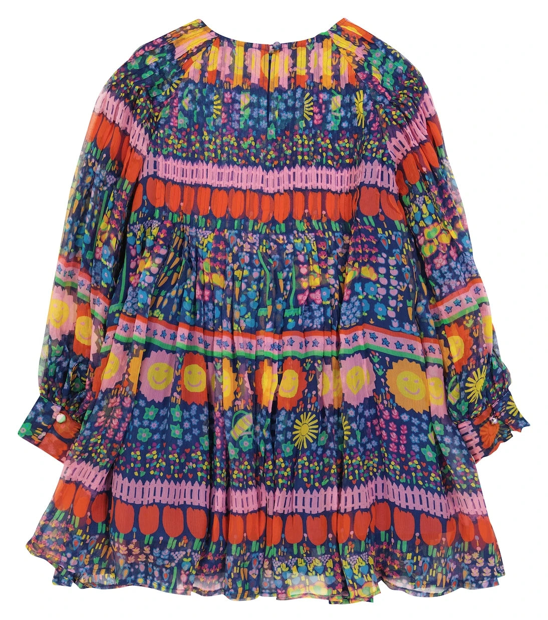 Stella McCartney Kids - فستان من قماش الجورجيت الحريري المطبوع