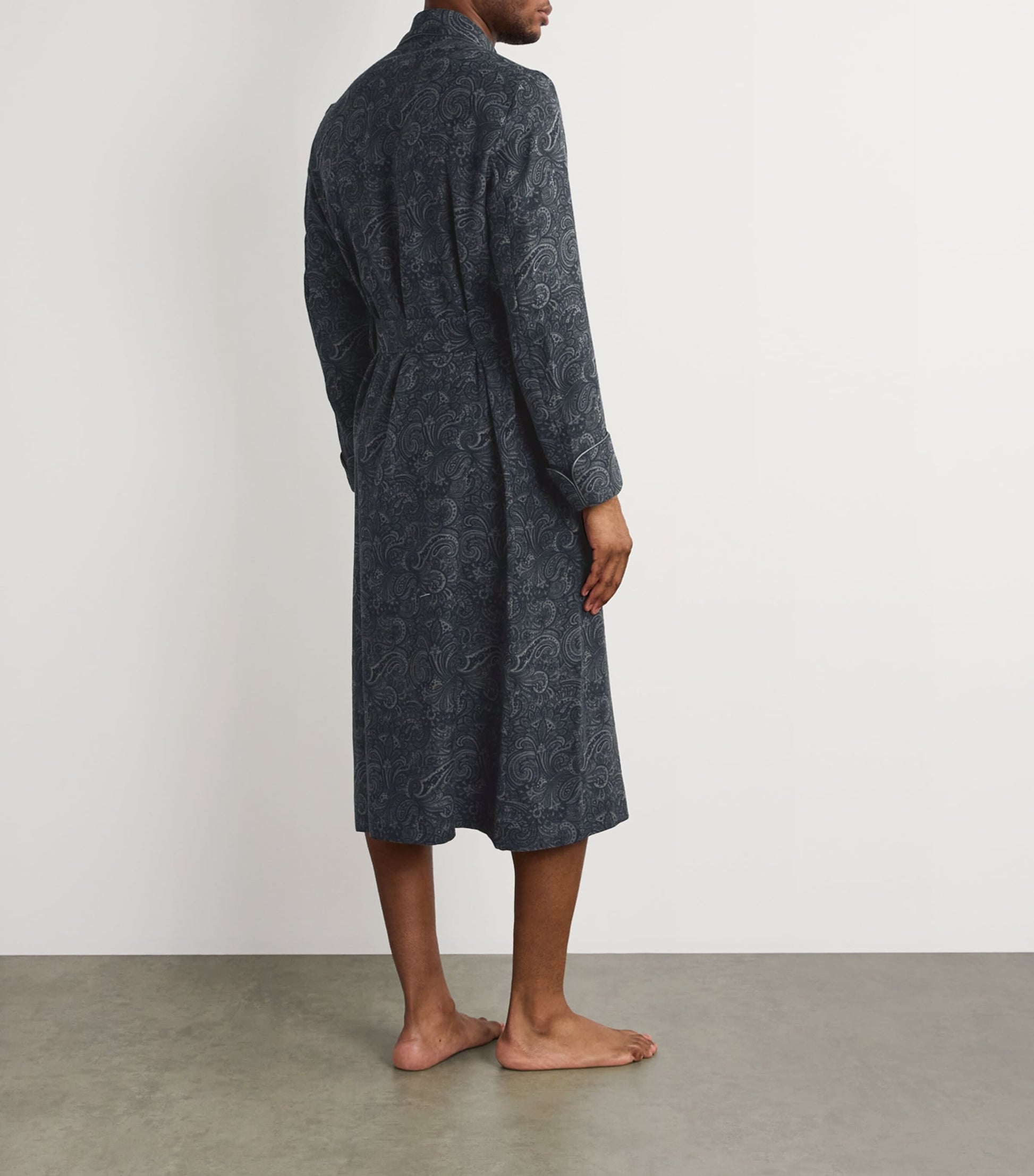 Wool Paisley Print Dressing Gown