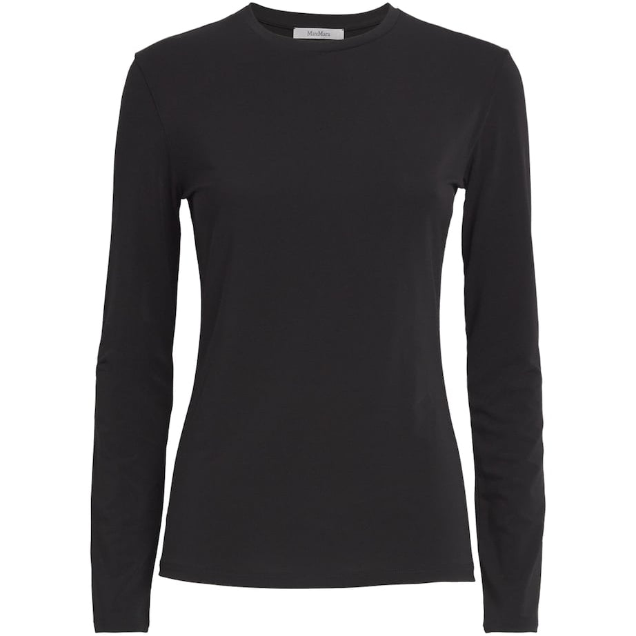 Black Knitted Crew-Neck Top