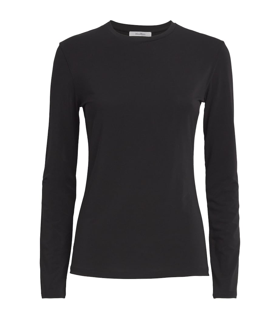 Black Knitted Crew-Neck Top