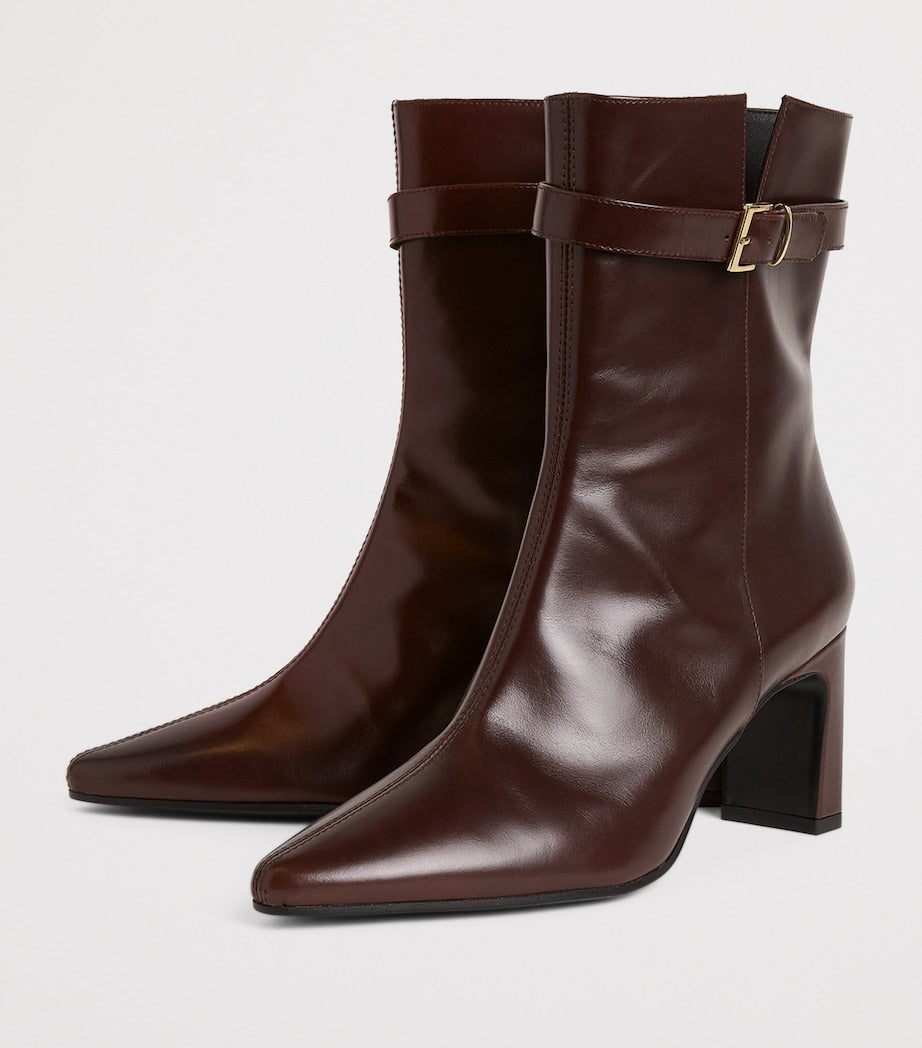 Claudie Pierlot Brown Leather Ankle Boots 70
