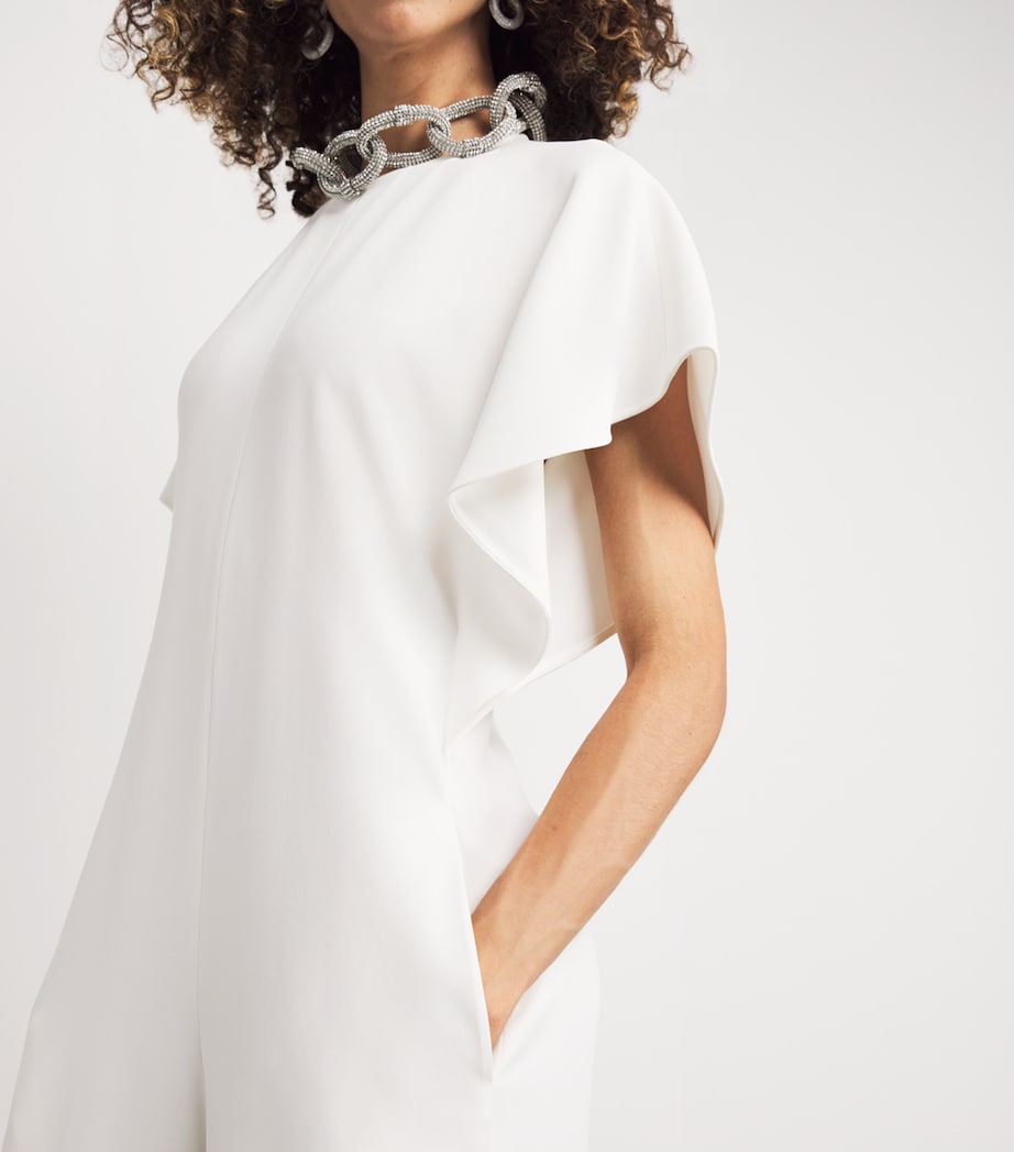 Stella McCartney White Satin Crystal Embellished Jumpsuit