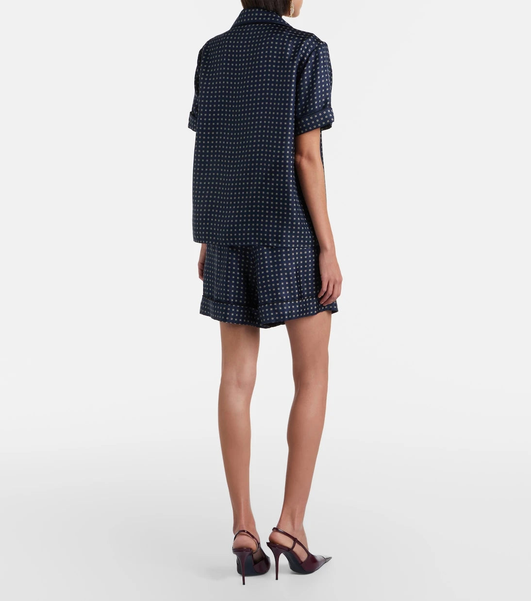 Saint Laurent - Printed silk shorts