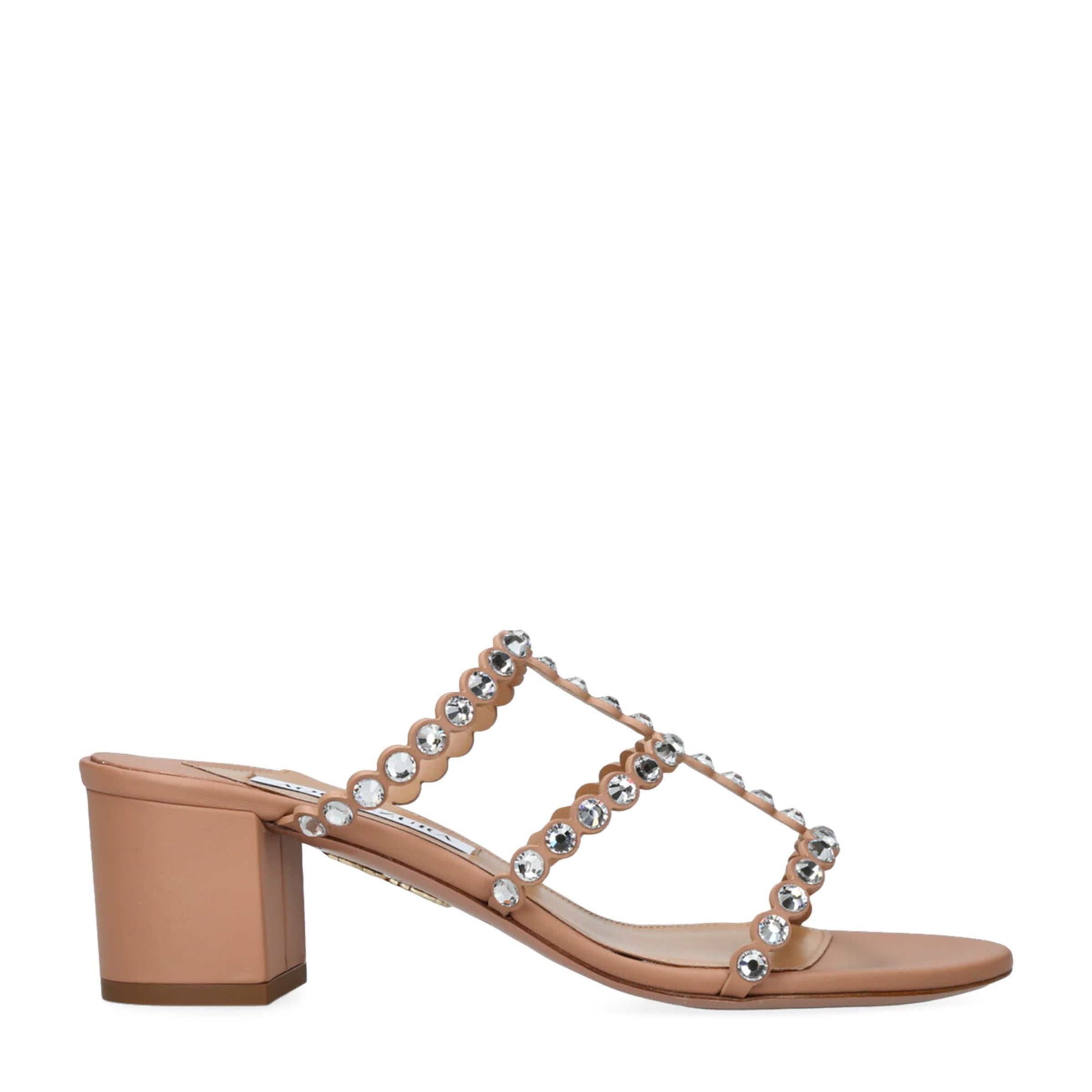 Pink Leather Embellished Tequila Sandals 50