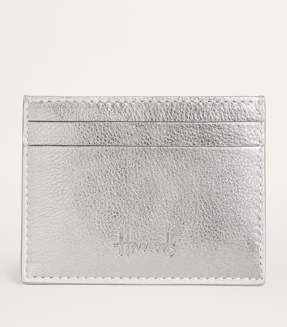 Silver Leather Metallic Card Holder