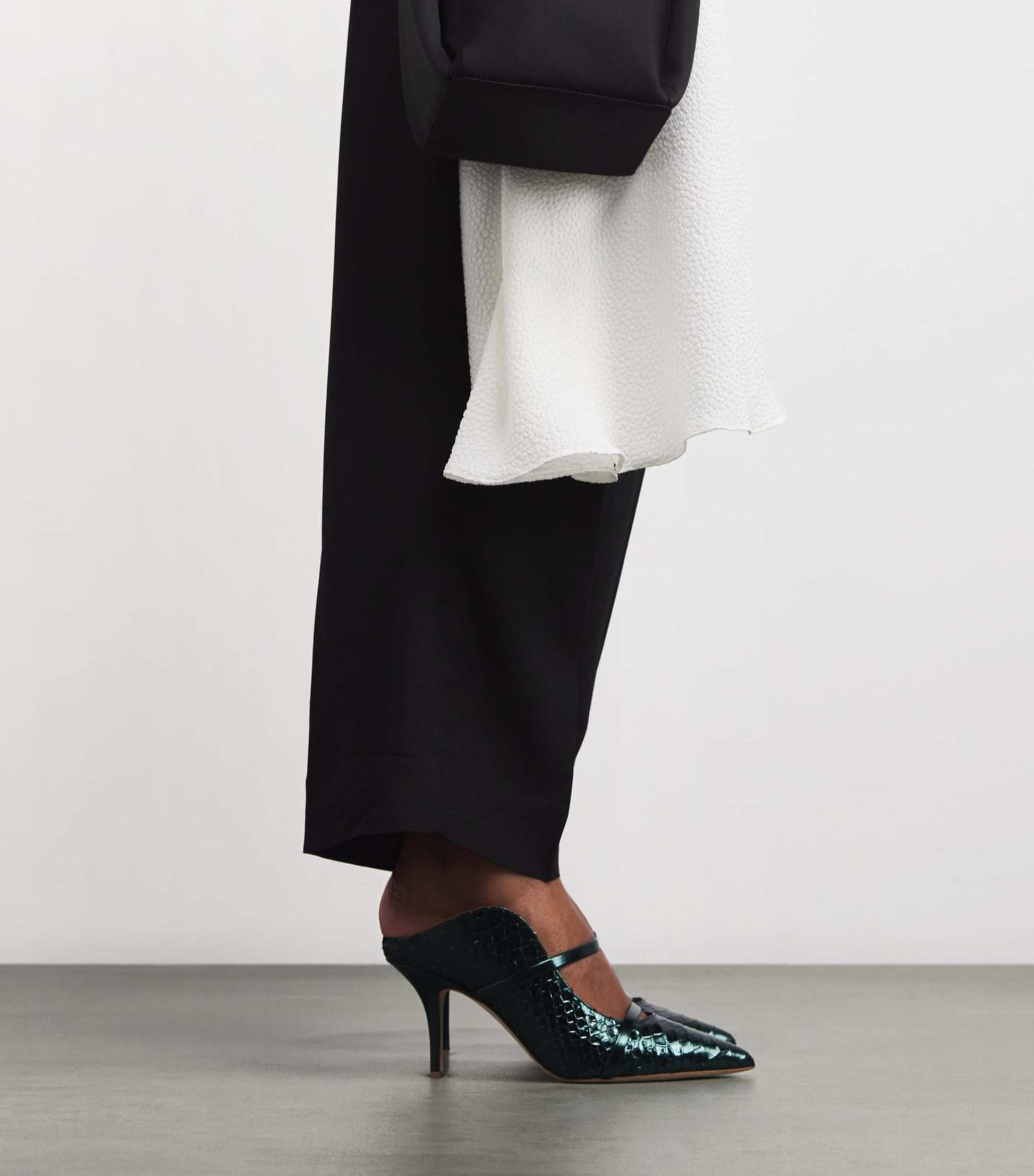 Malone Souliers Green Croc-Embossed Leather Maureen Heeled Mules 70