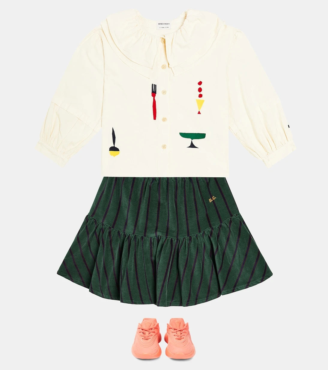 Bobo Choses - Striped velvet skirt
