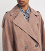 Weekend Max Mara Brown Suede Short-Line Trench Coat