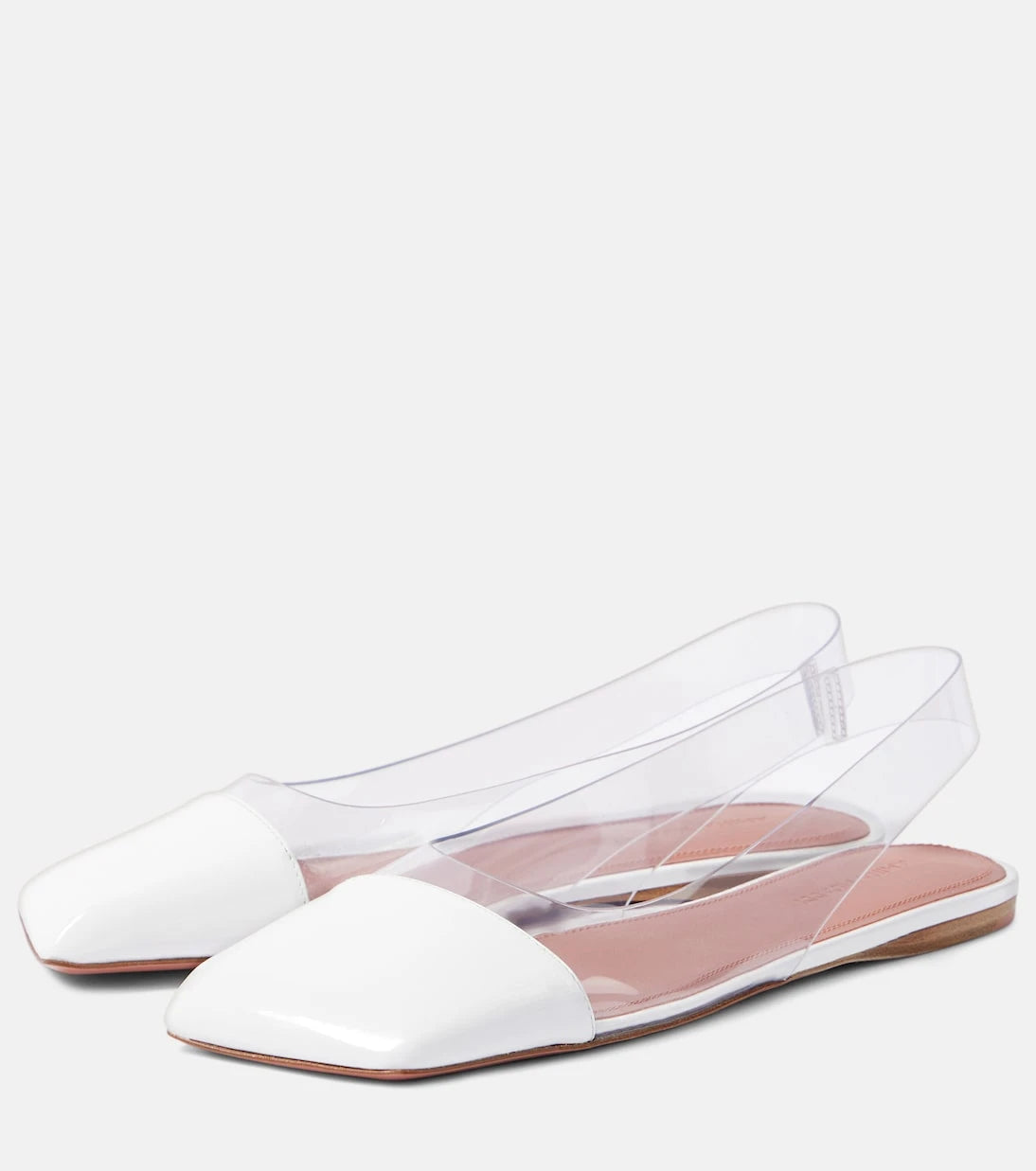 Amina Muaddi - Ane Glass PVC slingback flats