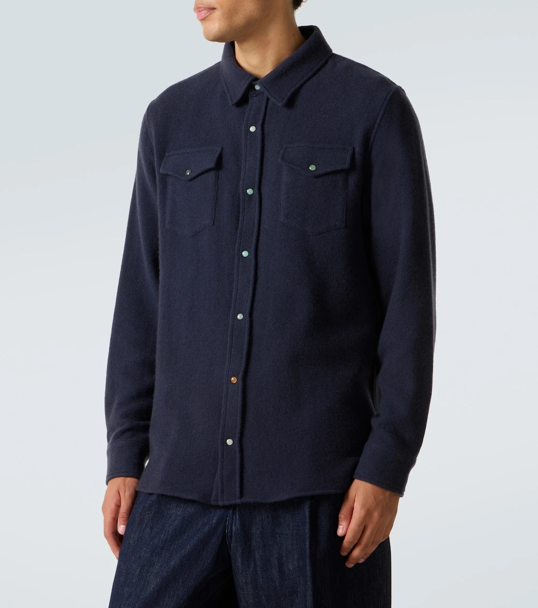 God's True Cashmere - Cashmere shirt with emerald