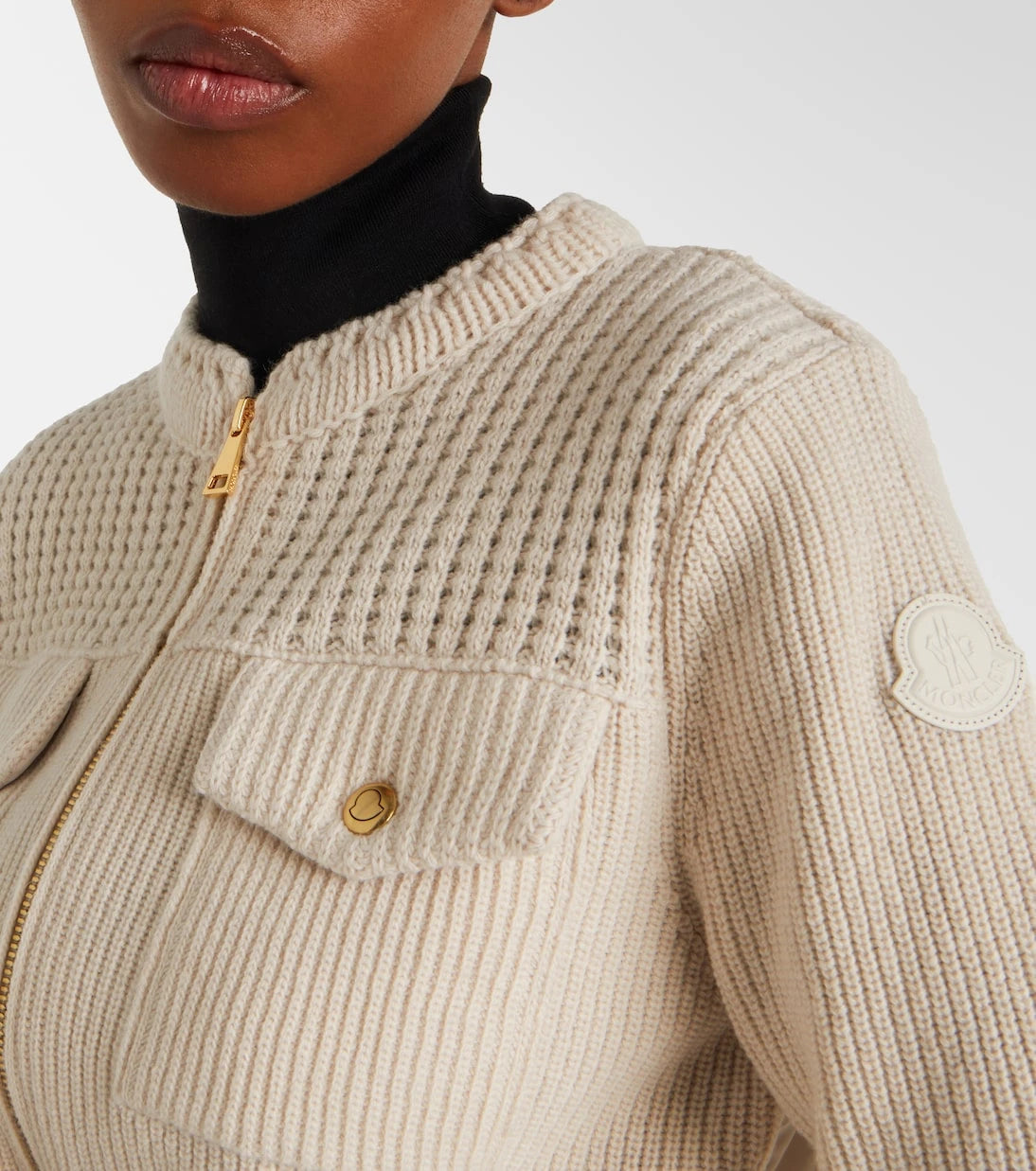 Moncler - Padded virgin wool cardigan