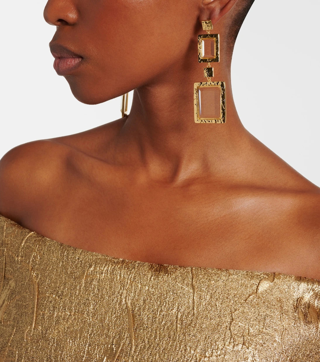 Rebecca Vallance - Embellished gold-plated drop earrings