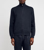 Brioni Blue Cotton-Blend Zip-Up Sweater