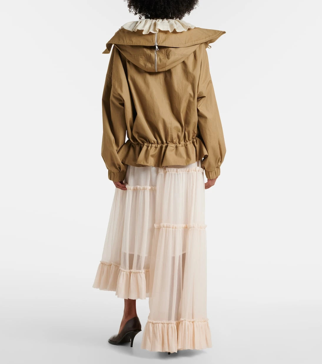 Dries Van Noten - Ruffled asymmetric silk maxi skirt