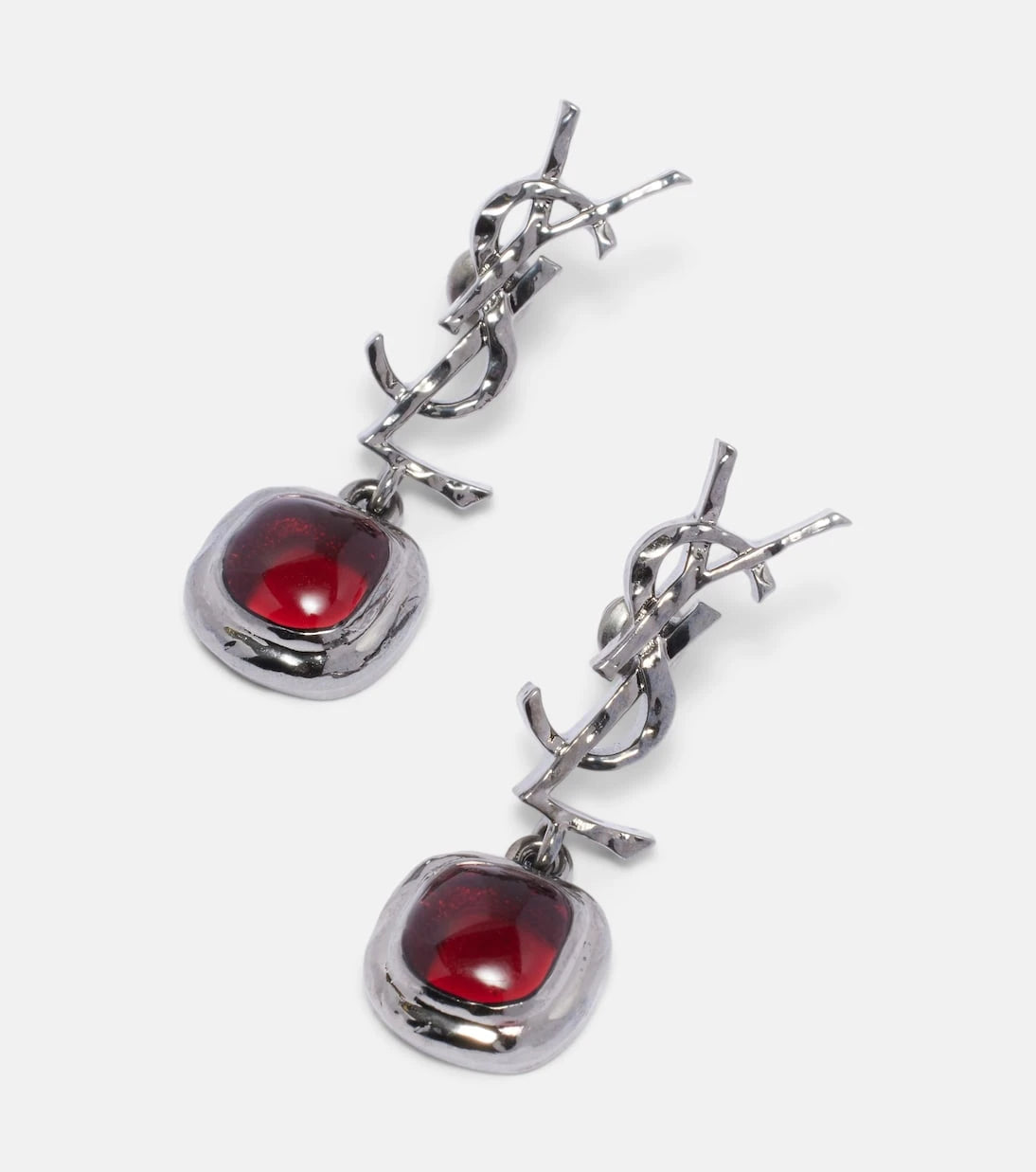 Saint Laurent - Cassandre embellished drop earrings