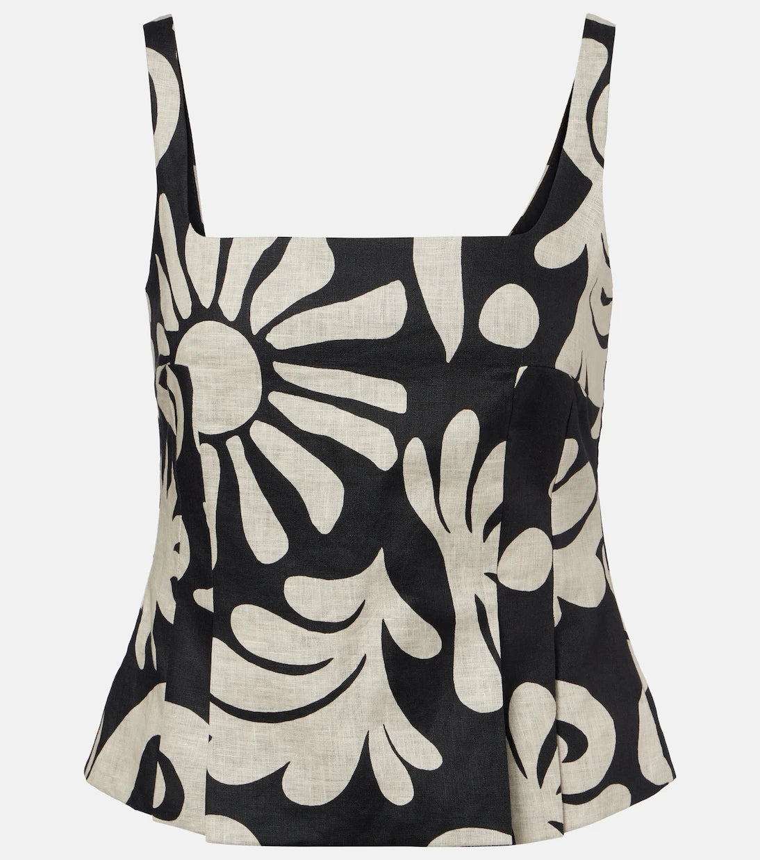 Cala de la Cruz - Rami printed linen top