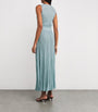 VALENTI Blue Knitted V-Neck Maxi Dress