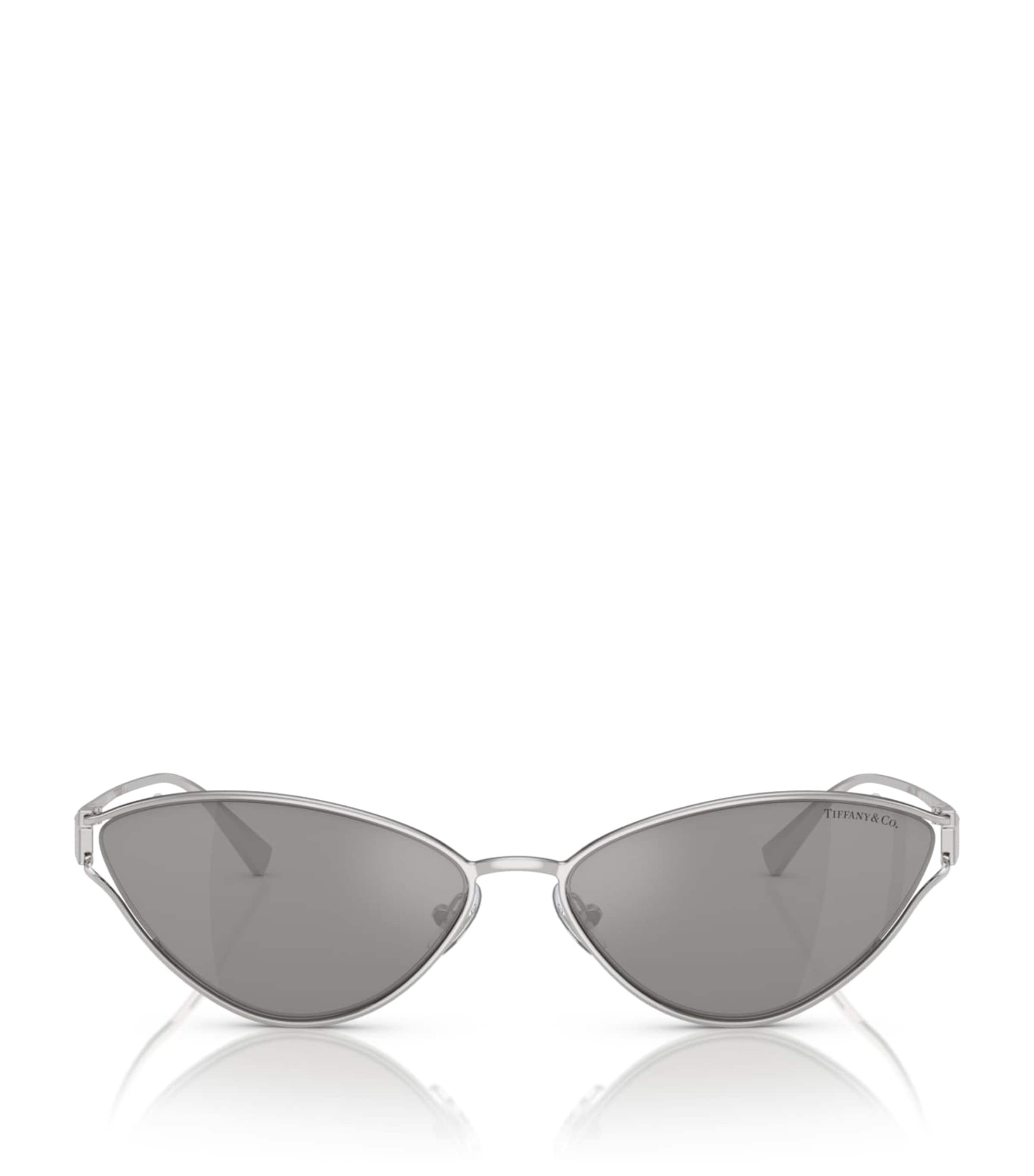 Tiffany & Co. Silver Metal Cat Eye Sunglasses