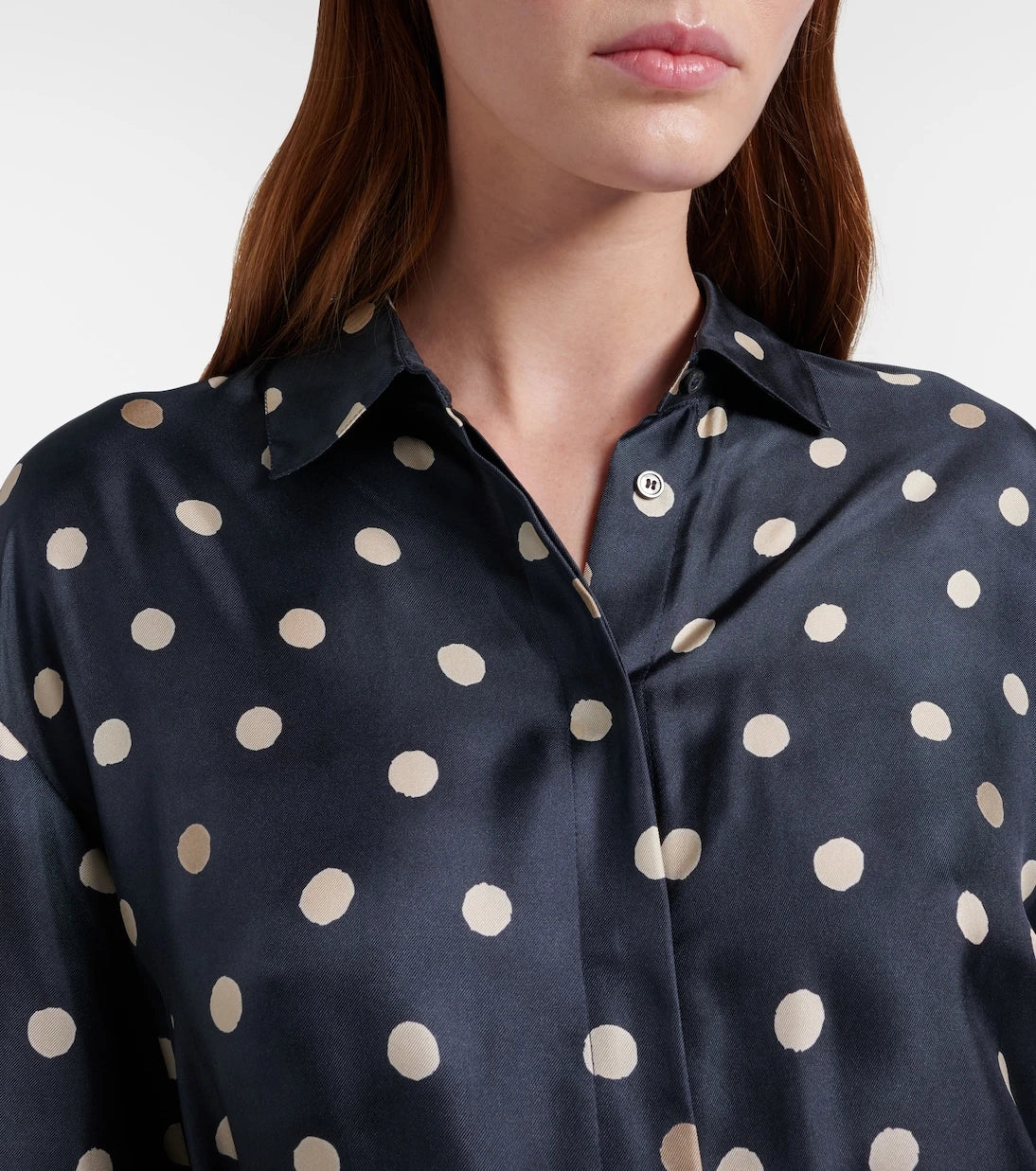 'S Max Mara - Leva polka-dot silk twill shirt dress