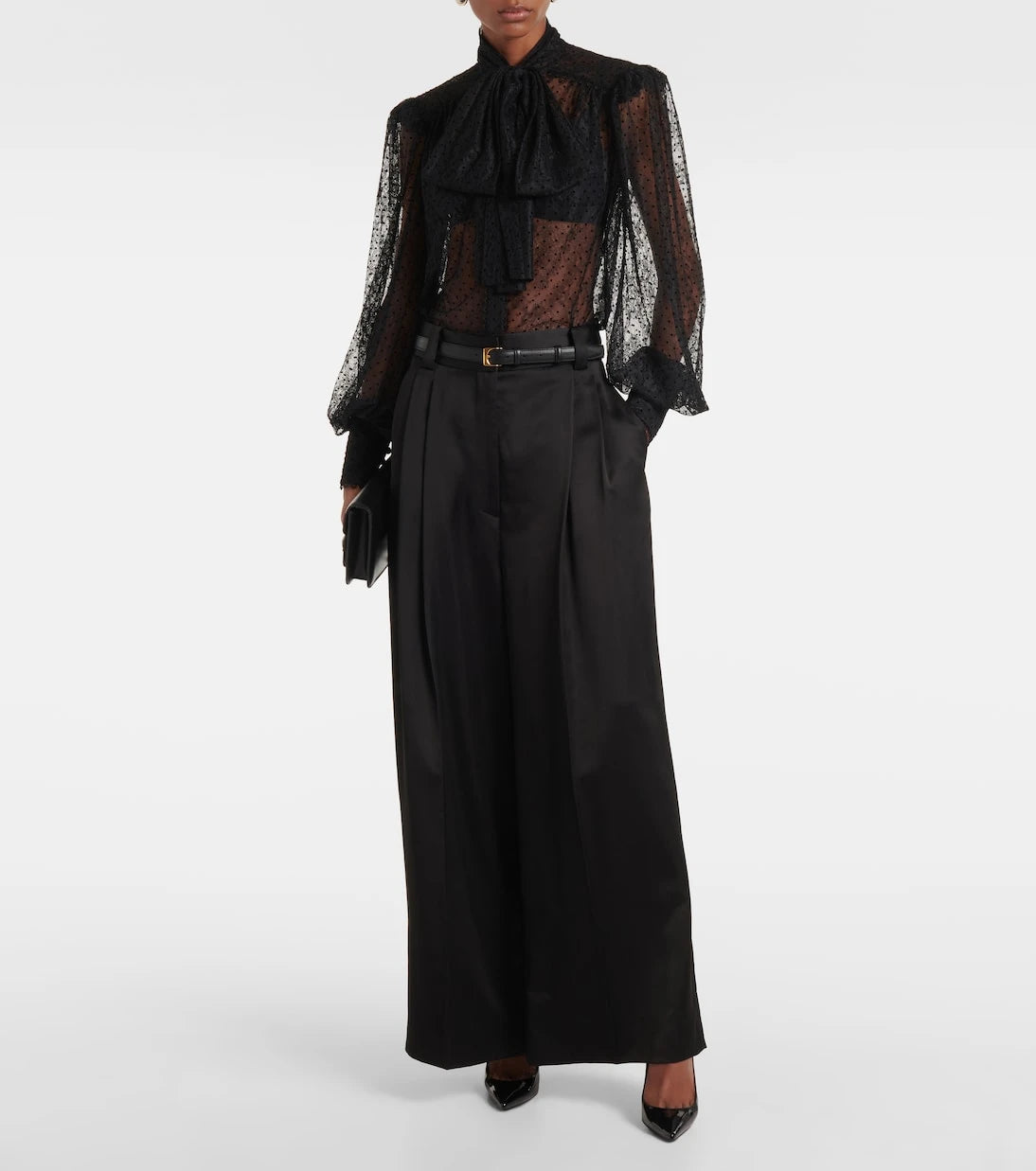 Rebecca Vallance - Ethel tie-neck lace blouse