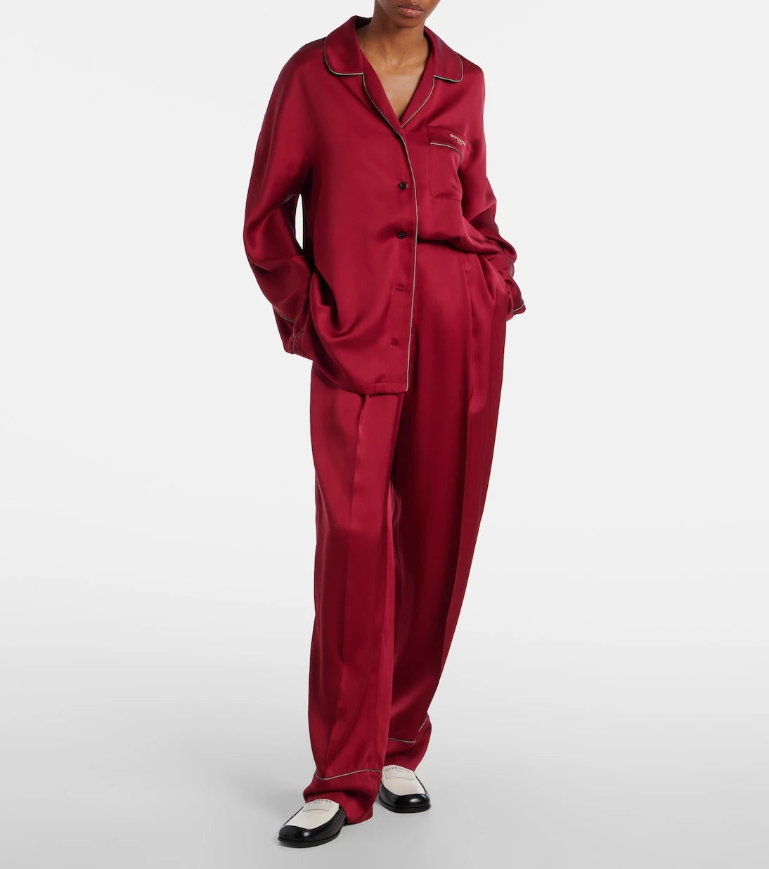 Givenchy - Silk satin wide-leg pants