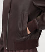 Leather Orten Bomber Jacket OXBLOOD RED
