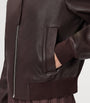 AllSaints Red Leather Orten Bomber Jacket