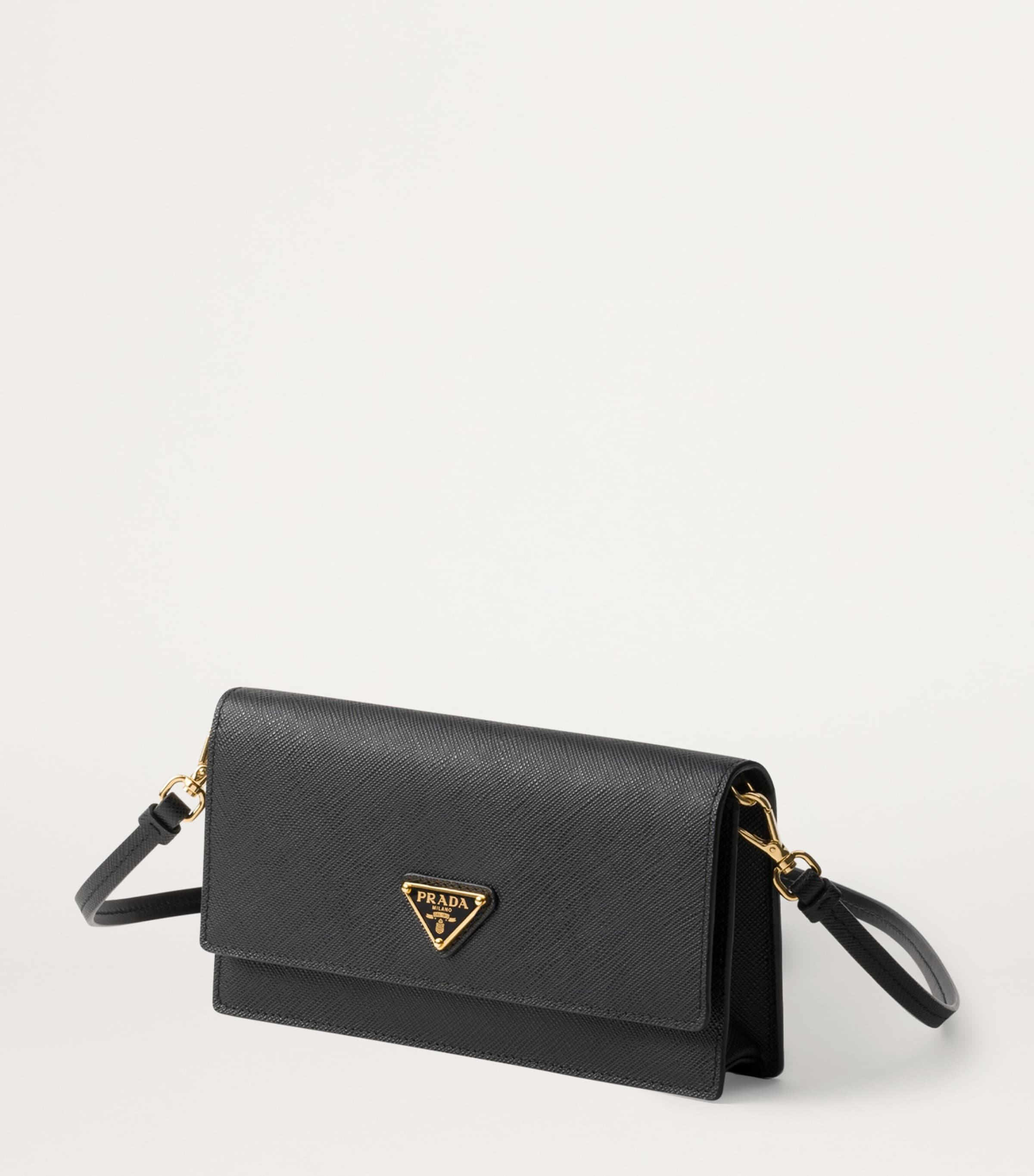 Prada Black Mini Saffiano Leather Cross-Body Bag