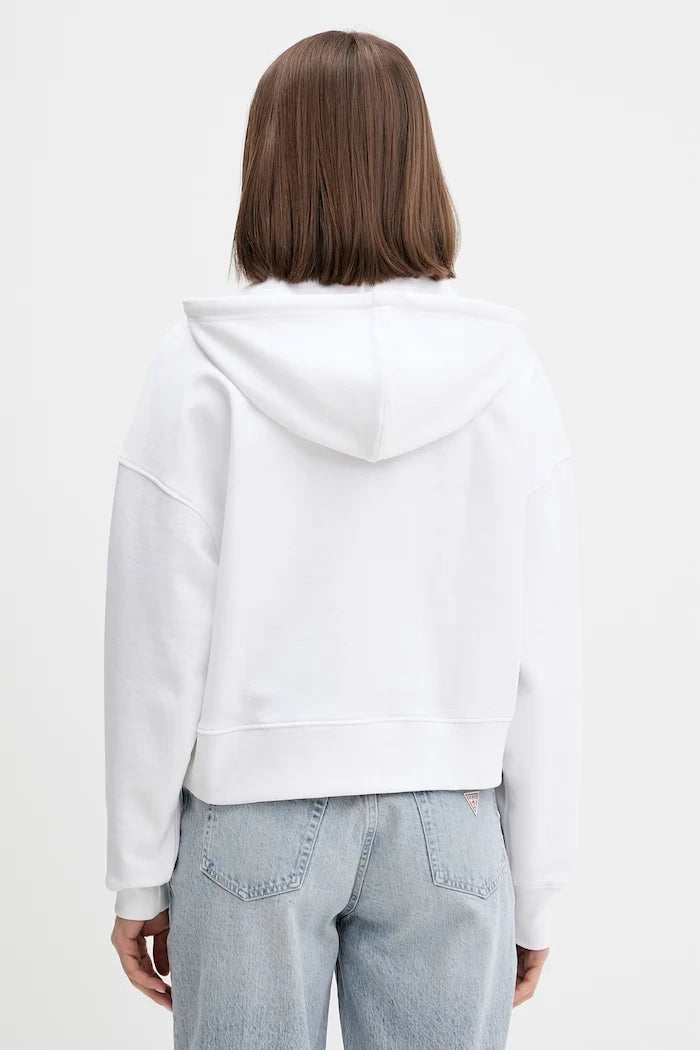 Guess Jeans kadın pamuklu kapüşonlu sweatshirt