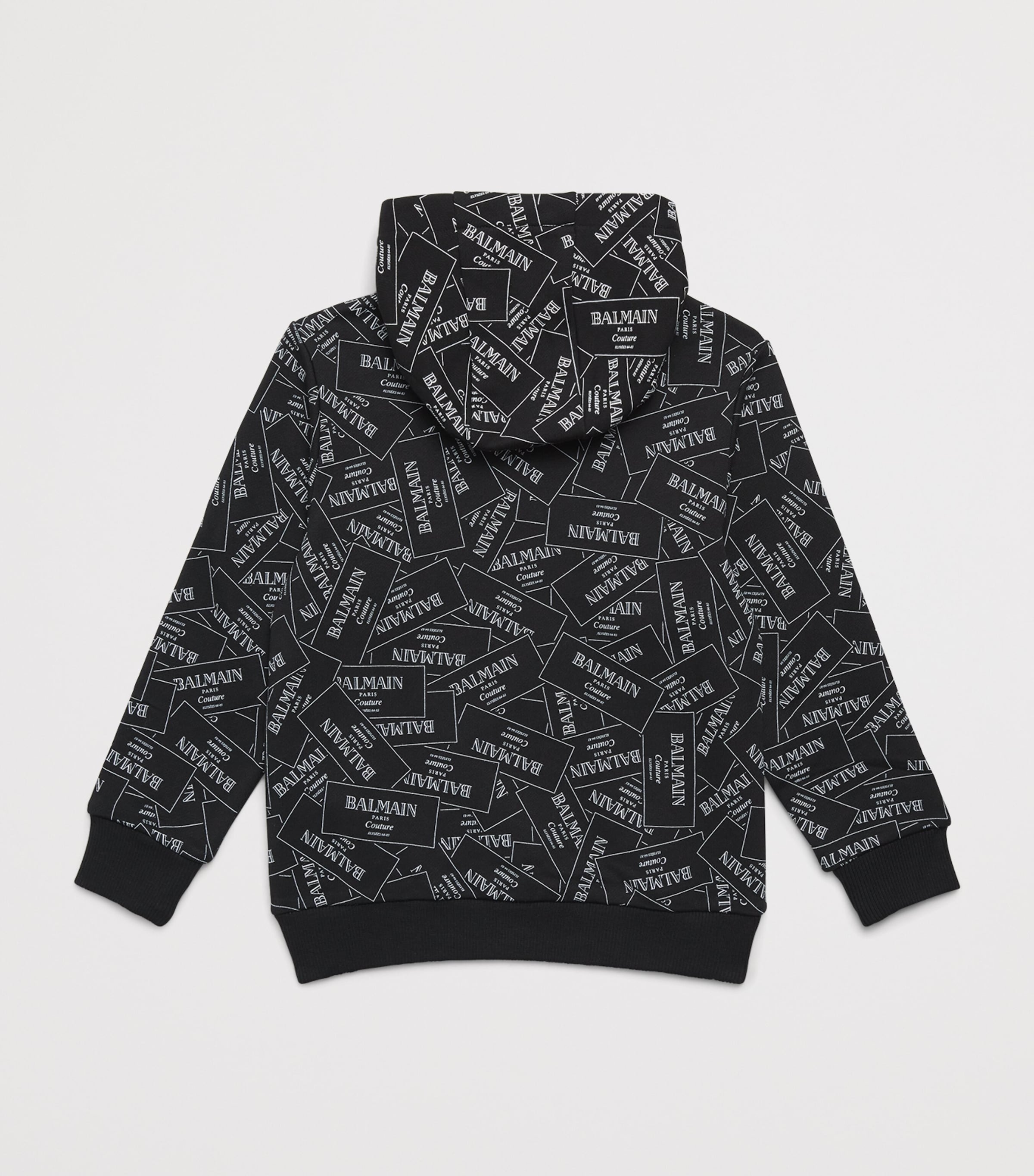 Balmain Kids Cotton Label Print Hoodie (4-14 Years)