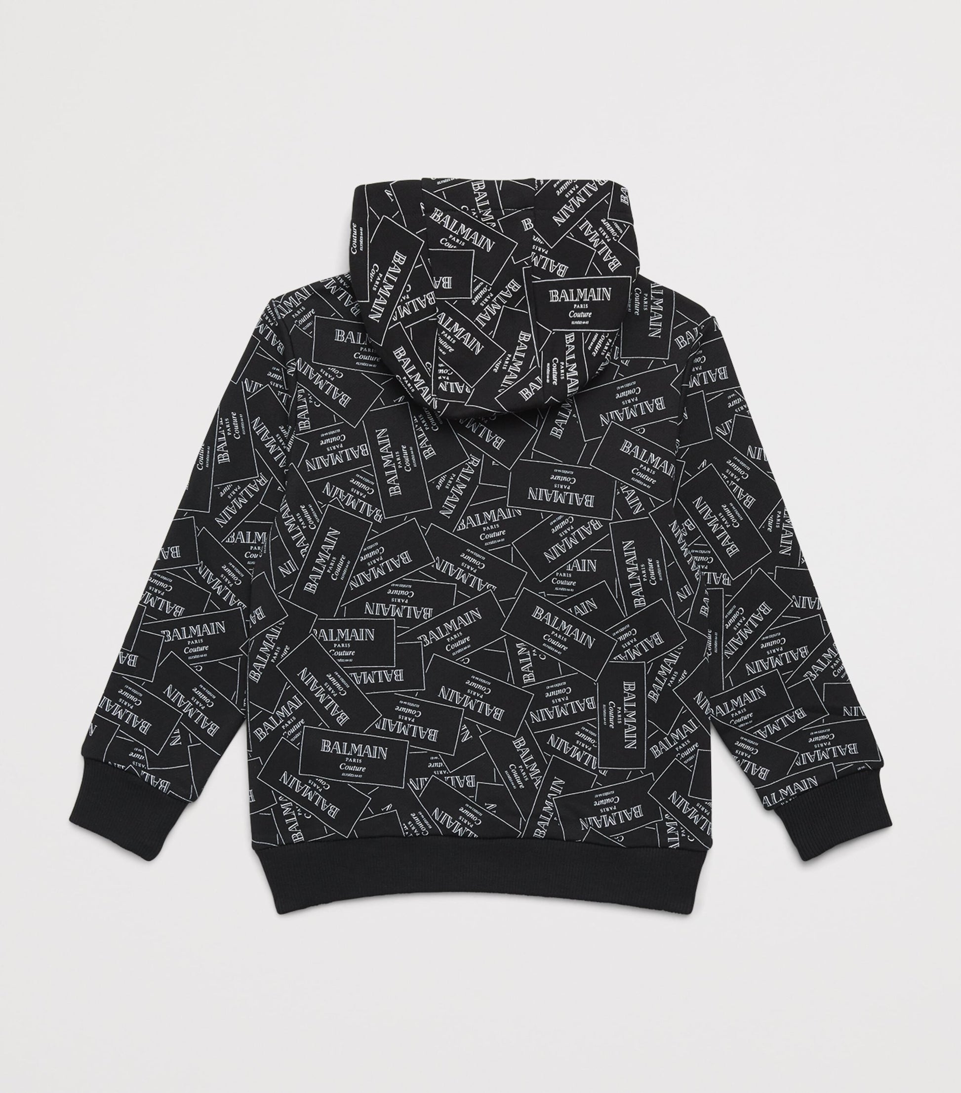 Balmain Kids Cotton Label Print Hoodie (4-14 Years)