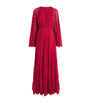 Red Silk-Georgette Pleated Gown