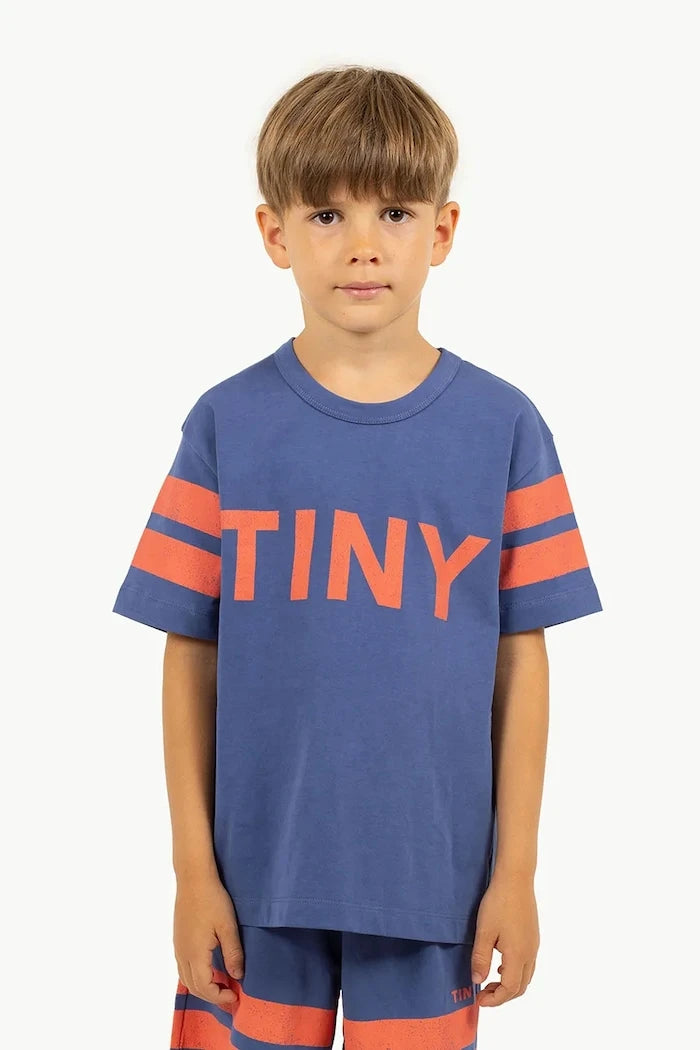 Детска памучна тениска Tinycottons STRIPES LOGO TEE