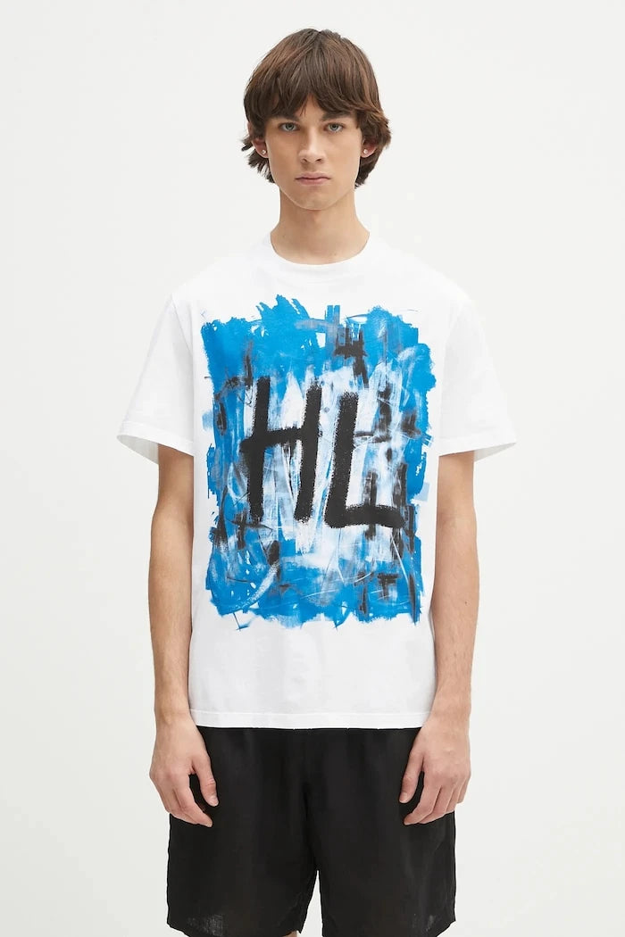 Памучна тениска Helmut Lang SCRIBBLE.T2.MAL.LT.