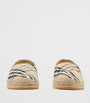 Beige Linen-Blend Check Espadrilles