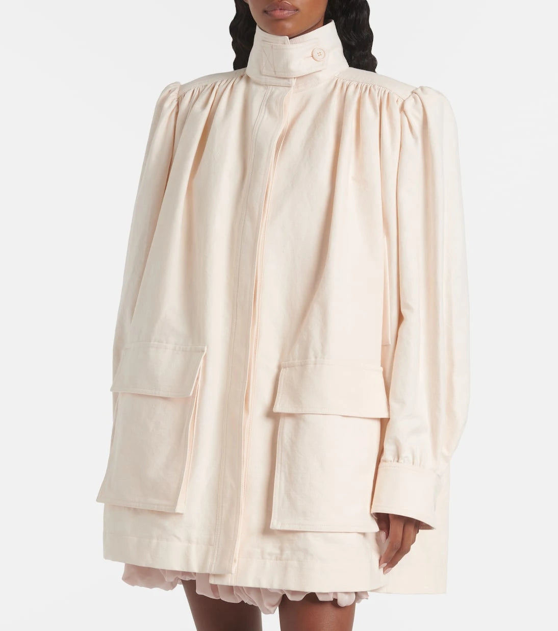 Chloé - Gathered cotton canvas jacket