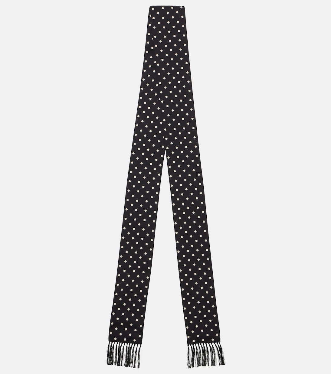 Valentino - Fringed polka-dot silk scarf