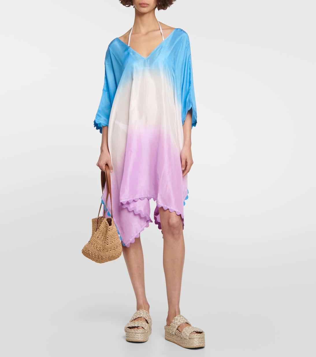 Juliet Dunn - Ombré silk poncho