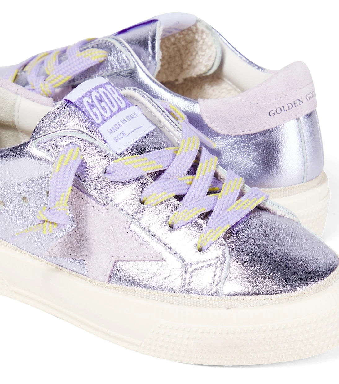 Golden Goose Kids - May metallic leather sneakers
