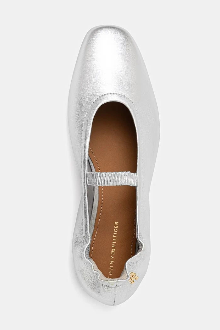 Tommy Hilfiger Deri SILVER LTH ELLASTIC Ballerina