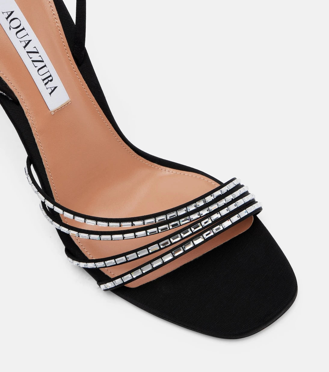 Aquazzura - Mistica 105 embellished satin sandals