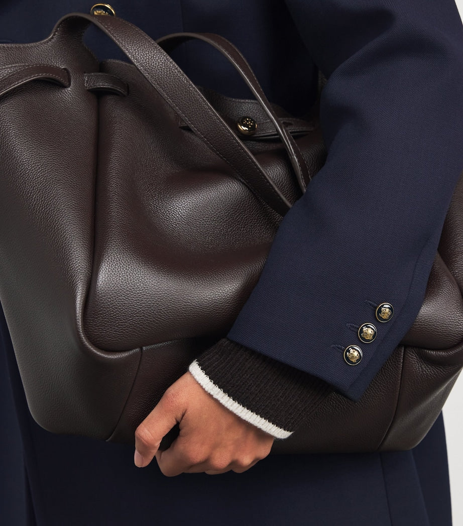 Blue Double-Breasted Long Coat