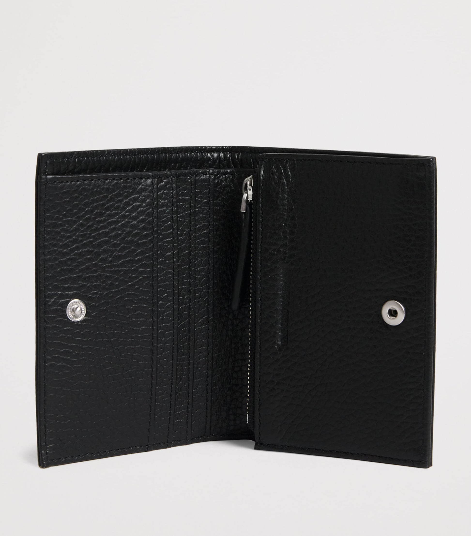 Grained Leather Logo Wallet