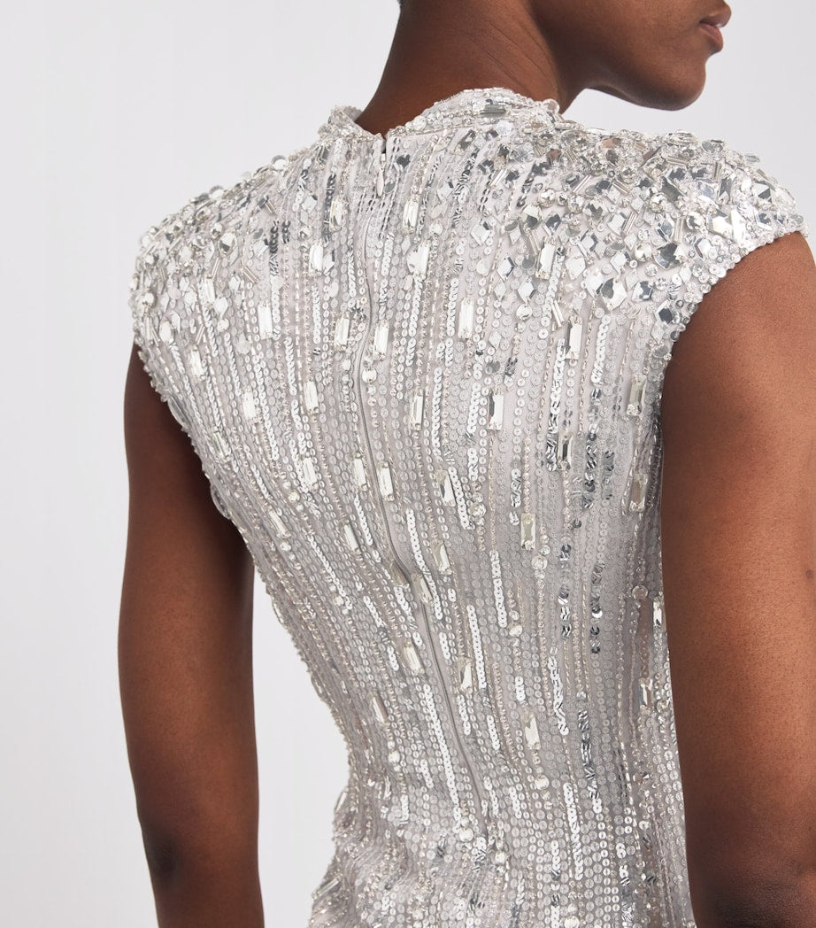Silver Embellished Ernest Gown