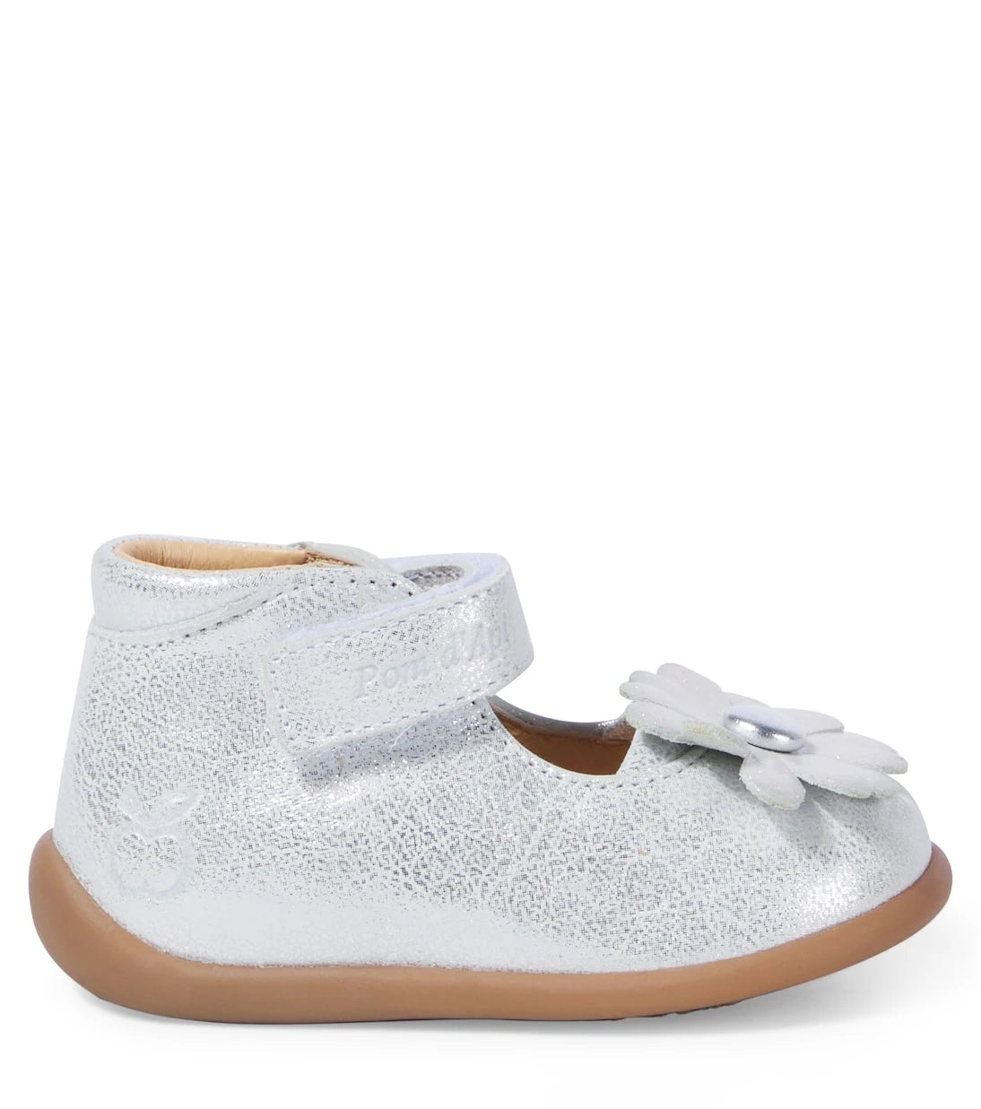 Pom d'Api - Baby Stand-Up Daisy metallic leather booties